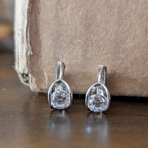 Pretty Bird Shimmering Silver Huggies